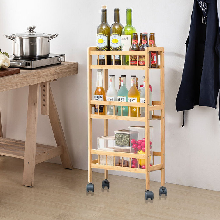 Ebern Designs Sahu Solid Wood Bar Cart Wayfair Canada